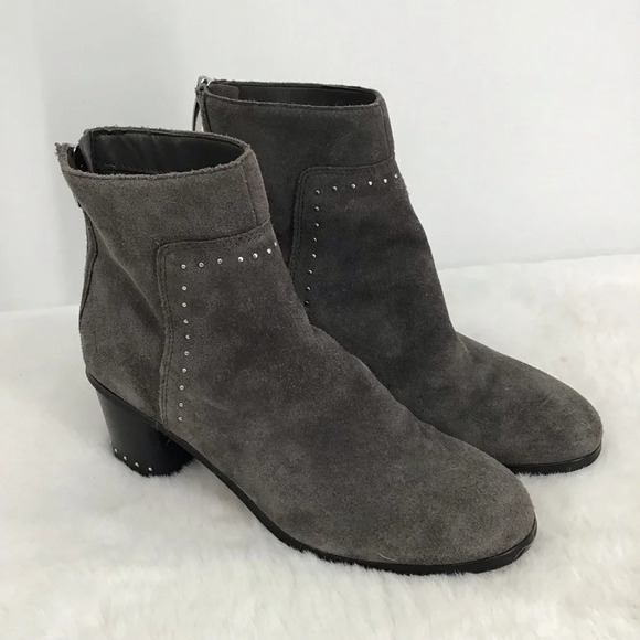 Marc Fisher Women’s Umala-T-Suede Leather Ankle Bootie Grey Size 7 - Picture 2 of 10